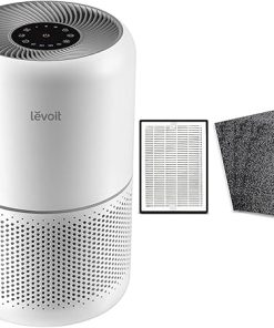 LEVOIT Air Purifier for Home Allergies Pets Hair in Bedroom & LV-H126 Air Purifier Replacement Filter, HEPA Filter, High-Efficiency Activated Carbon Filter, 3 Extra Pre-Filters, LV-H126-RF,Black