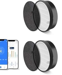 LEVOIT Air Purifiers for Home Bedroom, Smart WiFi, Auto Mode, Covers Up to 1095 Ft² & LV-H132 Air Purifier Replacement Filter, 3-in-1 Nylon Pre-Filter, HEPA Filter, High-Efficiency