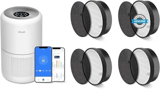 LEVOIT Air Purifiers for Home Bedroom, Smart WiFi, Auto Mode, Covers Up to 1095 Ft² & LV-H132 Air Purifier Replacement Filter, 3-in-1 Nylon Pre-Filter, HEPA Filter, High-Efficiency