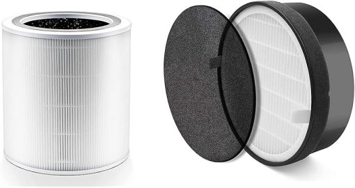 LEVOIT Core 400S Air Purifier Replacement Filter, 1Pack, White & LV-H132 Air Purifier Replacement Filter, 3-in-1 Nylon Pre-Filter, True HEPA Filter, 1 Pack