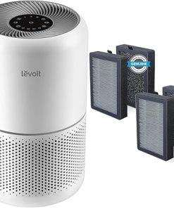 LEVOIT Air Purifier for Home Allergies Pets Hair in Bedroom & LV-H128 Air Purifier Replacement, 3-in-1 Pre-Filter, Capture Dust Smoke Pollen, Activated Car