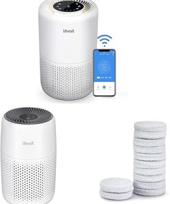 LEVOIT Air Purifier for Home Large Room, White & Air Purifiers for Bedroom Home, White & Air Purifier Core Mini/LV-H128 Aroma Pads 12pack Essential Oil Replacement