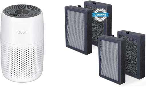 LEVOIT Air Purifiers for Bedroom Home, 3-in-1 Filter Cleaner with Fragrance Sponge & LV-H128 Air Purifier Replacement, 3-in-1 Pre-Filter, Capture Dust Smoke Pollen, Activated Car