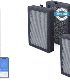 LEVOIT Air Purifiers for Home Large Room Up to 1980 Ft² in 1 Hr With Air Quality & LV-H128 Air Purifier Replacement, 3-in-1 Pre-Filter, Capture Dust Smoke Pollen, Activated Car