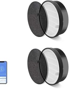 LEVOIT Air Purifiers for Home Large Room Up to 1980 Ft² in 1 Hr With Air Quality Monitor & LV-H132 Air Purifier Replacement Filter, 3-in-1 Nylon Pre-Filter, HEPA Filter