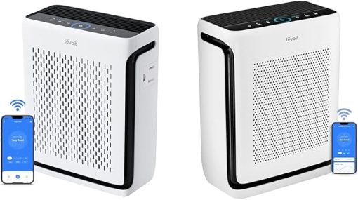 LEVOIT Air Purifiers With Air Quality Monitor for Home Large Room, Vital 100S Covers Up to 1110 Ft² & Vital 200S Covers Up to 1900 Ft²