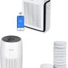LEVOIT Air Purifiers for Home Large Room, White & Air Purifiers for Bedroom Home, White & Air Purifier Core Mini/LV-H128 Aroma Pads 12pack Essential Oil Replacement 4