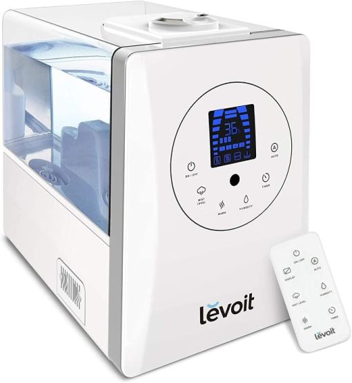 LEVOIT Humidifiers, White & Air Purifier for Home Allergies Pets Hair in Bedroom, H13 True HEPA Filter, 24db Filtration System Cleaner Odor Eliminators, White - Image 2