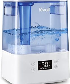 LEVOIT Humidifiers, Blue & Humidifiers for Bedroom Large Room 6L Warm and Cool Mist for Families Plants with Built-in Humidity Sensor, Essential Oil, Timer Setting, White 2
