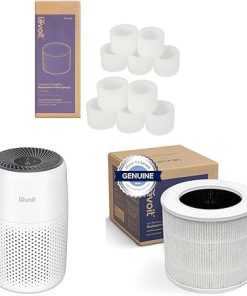 LEVOIT Top Fill Humidifier Replacement Filters & Air Purifiers for Bedroom Home, 3-in-1 Filter Cleaner & Core Mini Air Purifier Replacement Filter