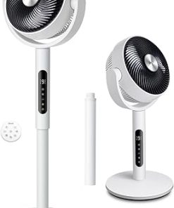 Levoit Standing Fan for Bedroom, CirculAir 120° Oscillating, Quiet 20dB, 9 Speeds, 4 Modes, DC Motor, 2 in 1 Pedestal & Tabletop, 82ft, Remote Control, Sensor, 9H Timer, 908CFM Ultra-High Airflow