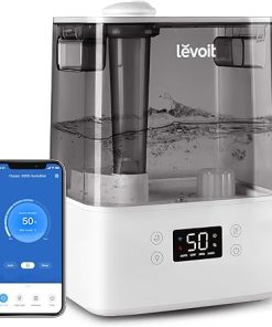 LEVOIT Humidifiers for Bedroom Large Room Home, Gray & Air Purifiers for Home, Smart WiFi Alexa Control, H13 True HEPA Filter, 24db Quiet Cleaner for Bedroom with Display off, Core 200S 2