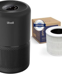 Levoit Air Purifier for Home Allergies Pets Hair 1095 Sq.Foot with 45W Motor Core300-P Black Bundle with Core Mini Air Purifier Replacement Filter 3-in-1 White