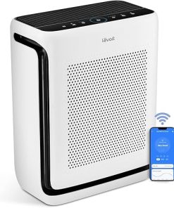 LEVOIT Air Purifiers for Home Large Room Up to 1878 Ft² with Washable Pre-Filter, AHAM VERIFIDE, Air Quality Monitor, HEPA Sleep Mode for Allergies, Pet Hair in Bedroom, Vital 200S-P, White
