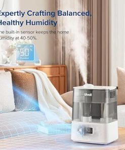 LEVOIT Smart Humidifiers for Bedroom Large Room Home,(6L) Cool Mist Top Fill Essential Oil Diffuser for Baby & Plants,Smart App & Voice Control, Rapid Humidification & Auto Mode-Quiet Sleep Mode, Gray 2