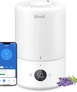LEVOIT Smart Cool Mist Top Fill Humidifiers for Bedroom with Sensor, Auto Humidity Setting , APP & Voice Control, Essential Oil Diffuser, Ultra Quiet Operation, Super Easy Top Fill, 3L, White