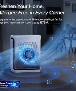 LEVOIT Air Purifiers for Home Large Room Up to 1878 Ft² with Washable Pre-Filter, AHAM VERIFIDE, Air Quality Monitor, HEPA Sleep Mode for Allergies, Pet Hair in Bedroom, Vital 200S-P, White 2
