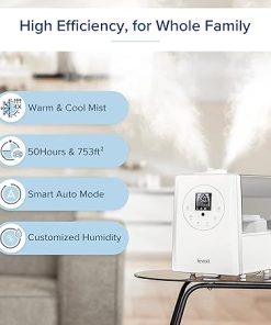 LEVOIT Humidifiers for Bedroom Large Room Home, 6L Warm and Cool Mist Ultrasonic Air Vaporizer for Plants and Whole House, Built-in Humidity Sensor, Essential Oil Diffuser, Whisper Quiet, Timer, White 2