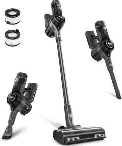 LEVOIT Cordless Vacuum Cleaner, 400W Motor Stick Vac with Powerful Suction and Auto Mode, Up to 40 Minutes Runtime, 4-Stage HEPA Filter, Deep Clean Carpet, Hard Floor, Pet Hair, IQ 40, Grey
