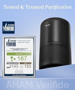 LEVOIT Air Purifier for Home Allergies Pets in Bedroom, Covers Up to 1074 ft² by 56W High Torque Motor, AHAM VERIFIDE, 3-in-1 Filter, HEPA Sleep Mode, Remove Dust Smoke Odor, Core300-P, Black, 2 Pack 2