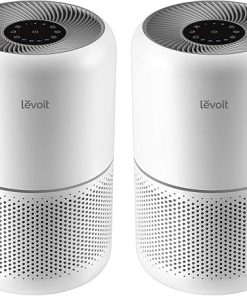 LEVOIT Air Purifier for Home Allergies Pets in Bedroom, Covers Up to 1074 ft² by 56W High Torque Motor, AHAM VERIFIDE, 3-in-1 Filter, HEPA Sleep Mode, Remove Dust Smoke Odor, Core300-P, White, 2 Pack