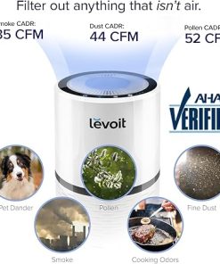 LEVOIT Air Purifiers for Home, AHAM VERIFIDE, High-Efficiency Filter for Smoke, Dust, Pollen, and Odors in Bedroom, Office, or Nursery, Optional Night Light, Quiet Operation, LV-H132, White 2