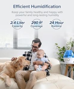 LEVOIT Humidifiers for Bedroom Large Room (2.4L Water Tank), Cool Mist for Home Whole House, Quiet for Baby Nursery, Adjustable 360° Rotation Nozzle, Ultrasonic, Auto Shut off, Night Light, BPA-Free 2