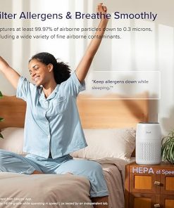 LEVOIT Air Purifiers for Bedroom Home, 3-in-1 Filter Cleaner with Fragrance Sponge for Better Sleep, Filters Smoke, Allergies, Pet Dander, Odor, Dust, Office, Desktop, Portable, Core Mini-P, White 2