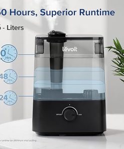 LEVOIT 6L Extra Large Humidifier for Bedroom Large Room Home, Cool Mist Last 60-Hour, Top Fill, Super Easy to Use and Clean, 360 Rotation Nozzle, Knob Control, Auto Shut Off, Quiet 2